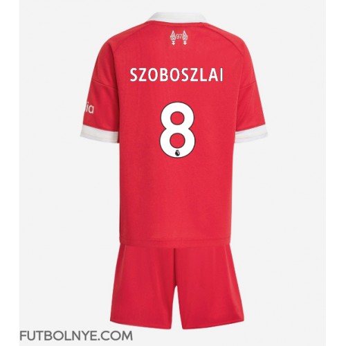 Camiseta Liverpool Dominik Szoboszlai #8 Primera Equipación para niños 2025-26 manga corta (+ pantalones cortos)